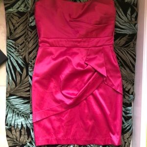[MOVING SALE] Hot Pink Strapless Dress